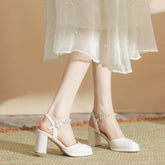 Tacones Preppy Hepburn de verano vacíos para mujer